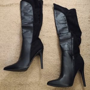 Black heeled boots